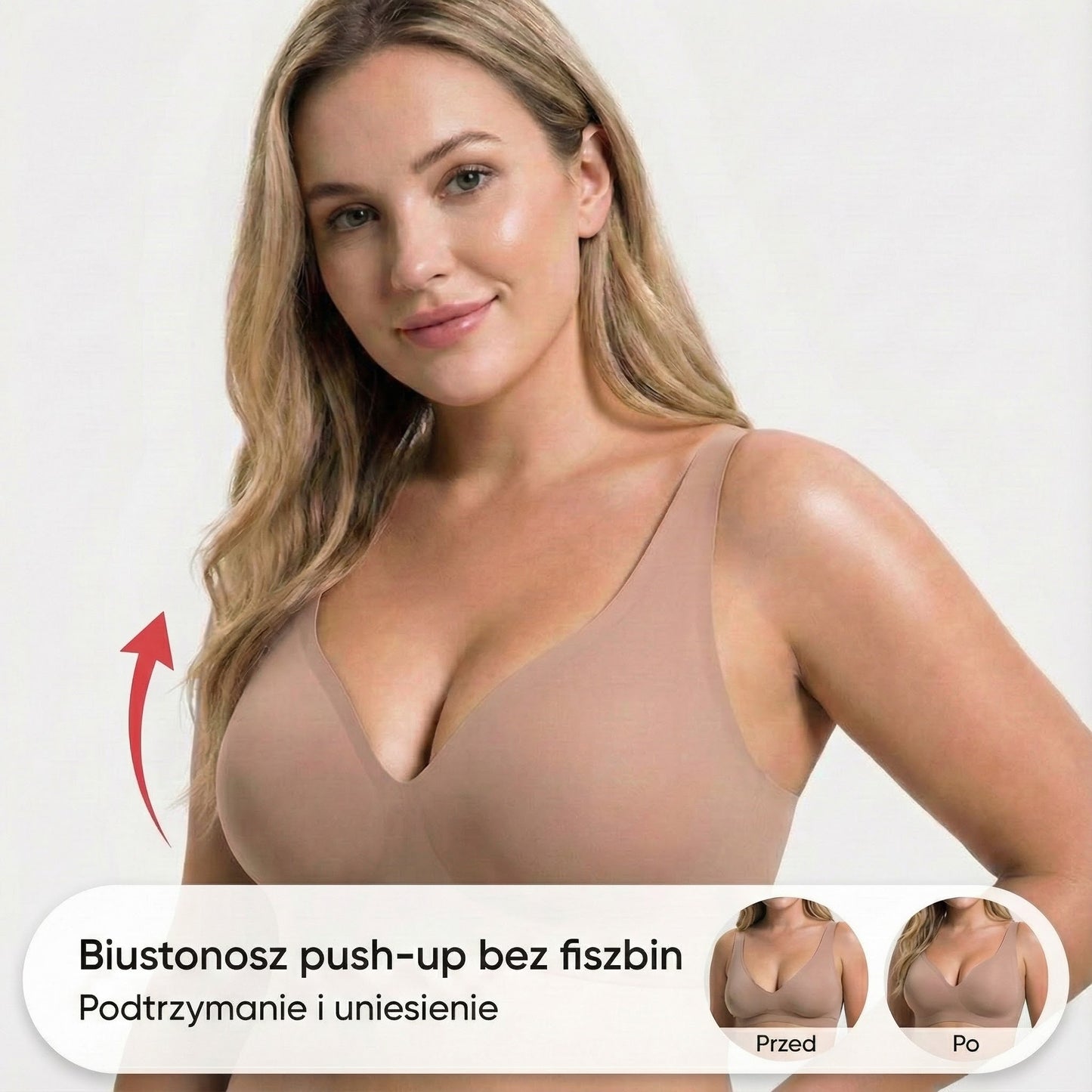 Bezszwowy biustonosz push-up Deep V